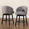 Baxton Studio Theron MidCentury  Grey Fabric and Espresso Brown Finished Wood 2Piece Swivel Counter Stool Set 225-2PC-12972-ZORO - alternate 8